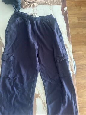 Brandy Melville Navy Cargo Sweatpants